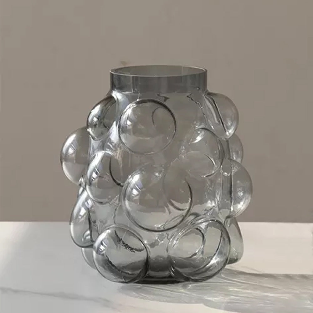 Smoke Glass Bubble Vase - Large BX-034