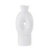 White Textured Ceramic Round Vase BZ-050-W مزهرية