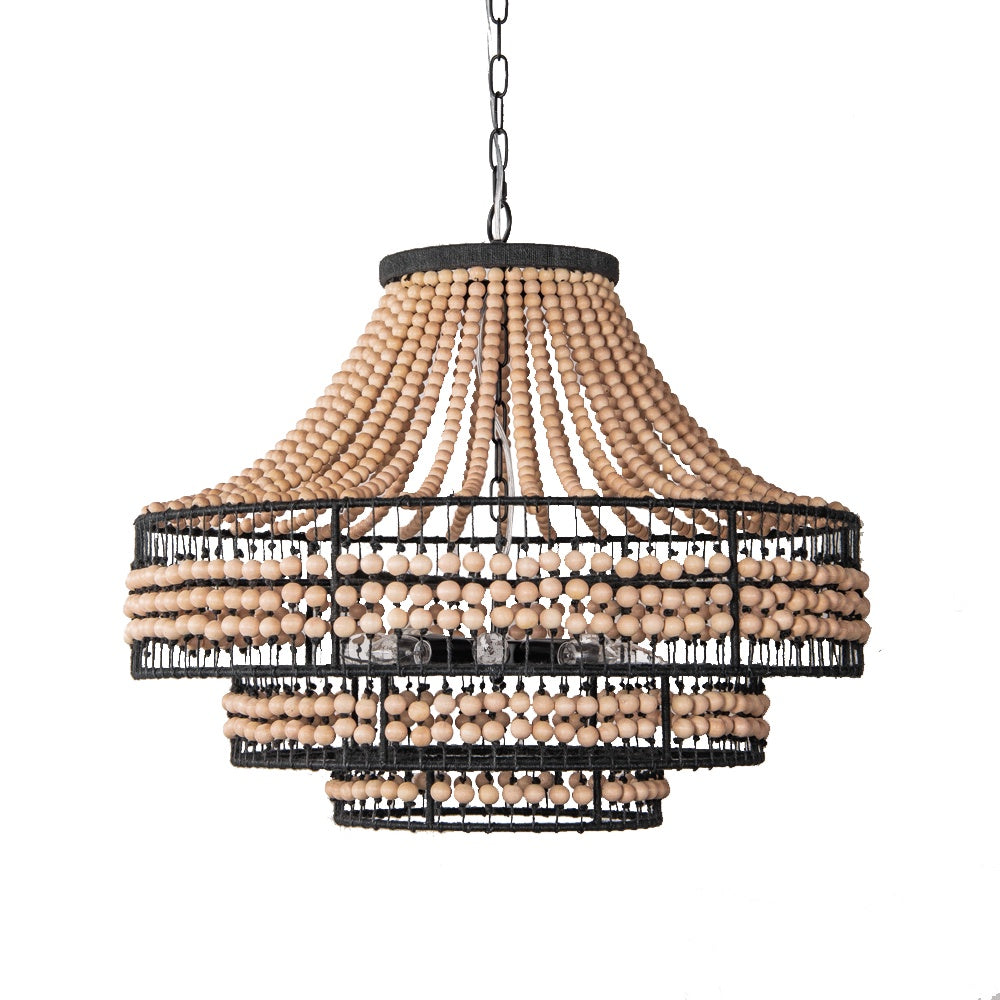 Braden Chandelier - Black/Natural C0707-B