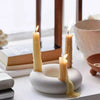 White Ceramic Donut Candleholder CB20216- CRM