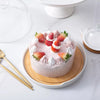 White Ceramic Cake Plate with Glass Cloche CB84130