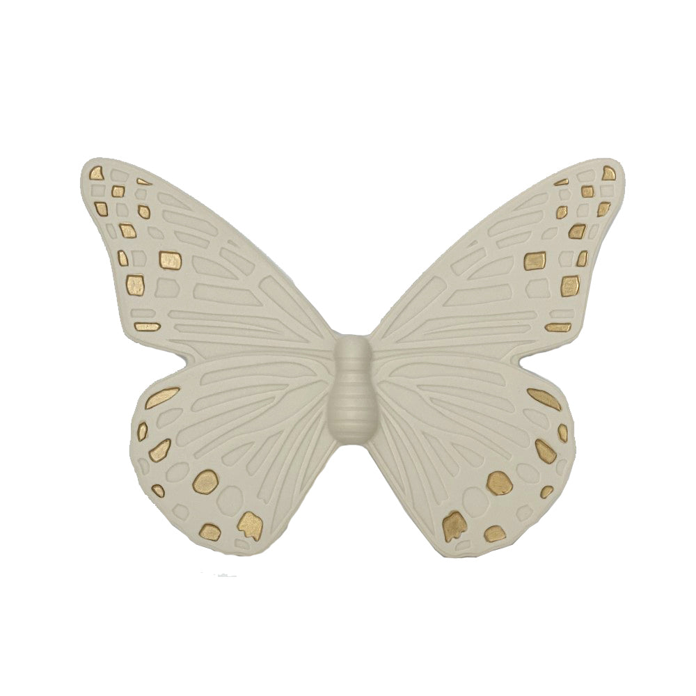 Beige Porcelain Butterfly with Gold Spots - Large