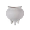 White Ceramic Textured Bowl with Feet CY3931W