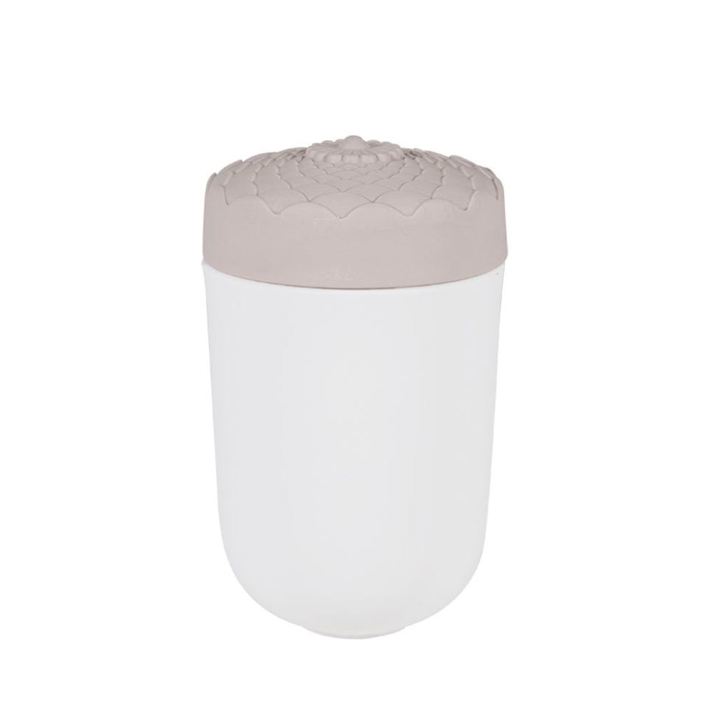White Ceramic Jar with Beige Lid CY4108G