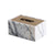 White Marble Tissue Box with Brass Inlay D200860