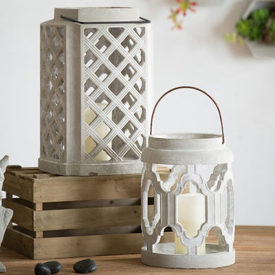 Concrete Lattice Lantern D8564