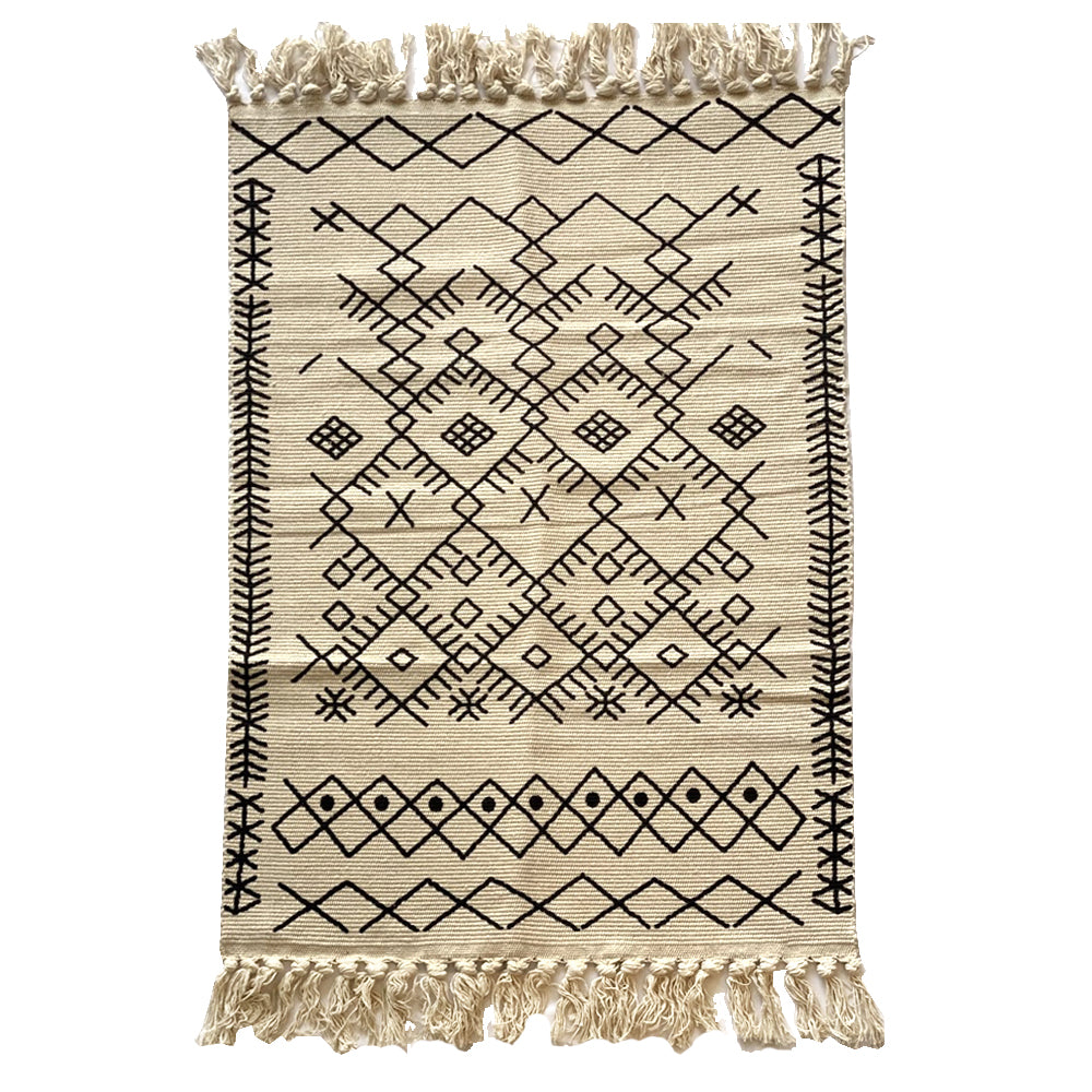 Black & White Boho Accent RugDQ000964 السجاد