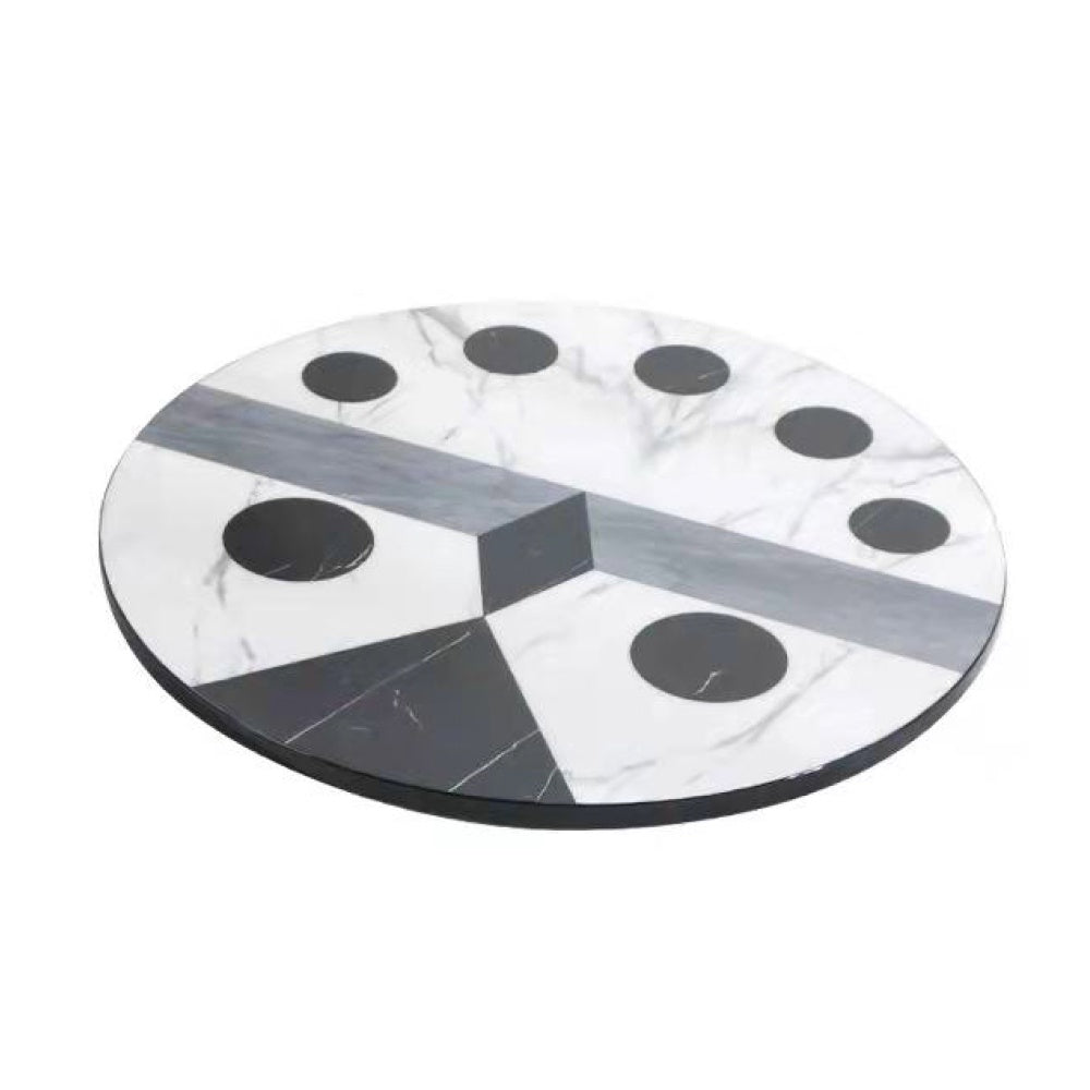 Black & White Patterned Round Tray DT200840