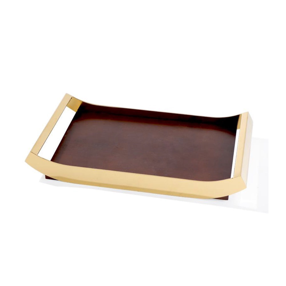 Leather & Stainless Steel Tray - Small DT201187AS