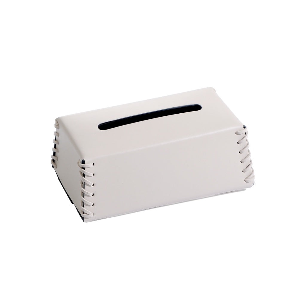 Milk White Leather Tissue Box Cover DW201160A