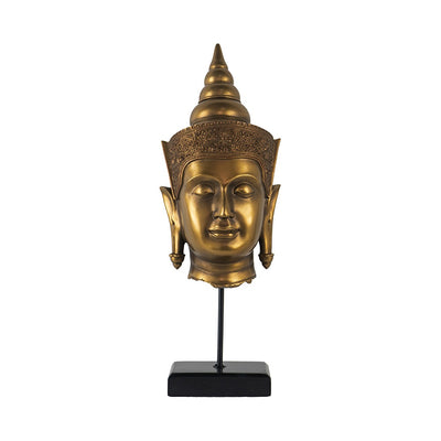 Antique Bronze Resin Buddha Head with Stand EL78979
