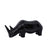 Black Ceramic Rhino Sculpture with White Linear Detail FA-D21084A