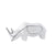 White Ceramic Rhino Sculpture with Black Linear Detail FA-D21084B
