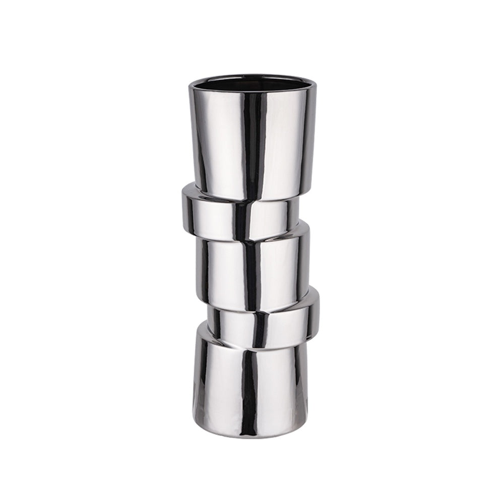 Chrome Ceramic Stacked Vase FA-D21090