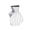 White Ceramic Vase with Linear Detail - A FA-D21110A