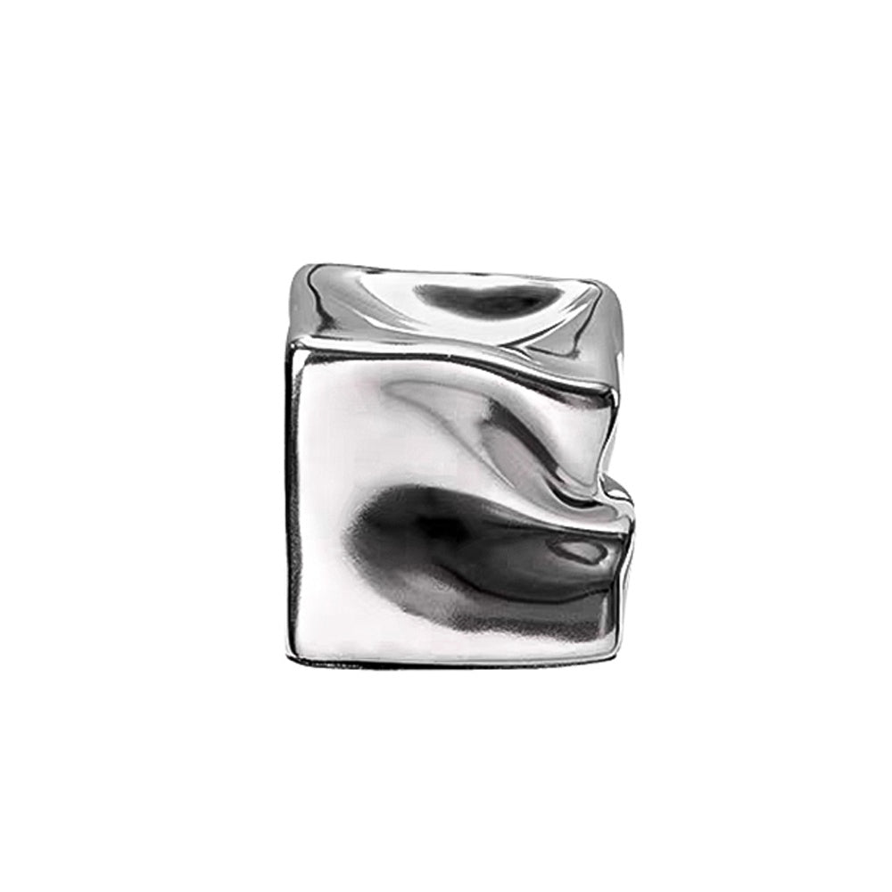 Chrome Ceramic Abstract Cube Décor - Small FA-D21111B