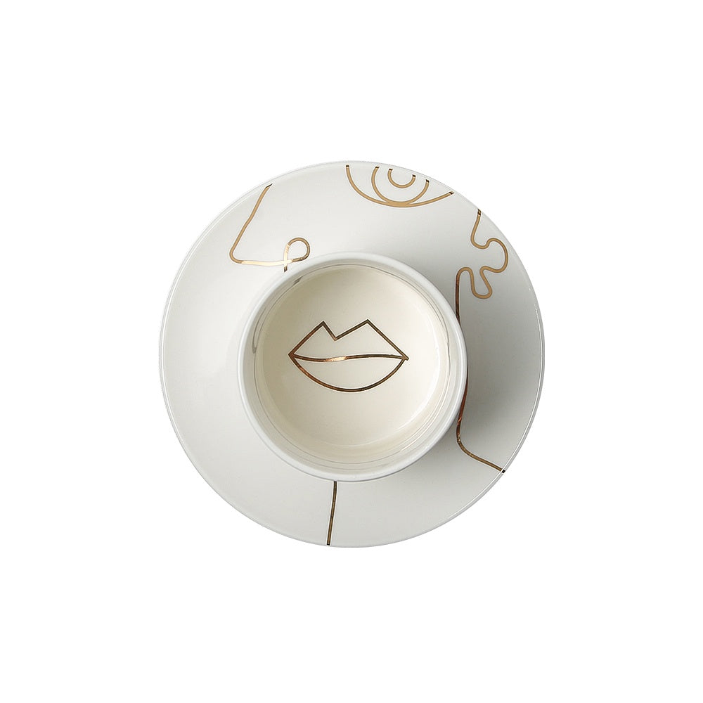 Lyv Cup & Saucer - White & Gold FA-D22003A