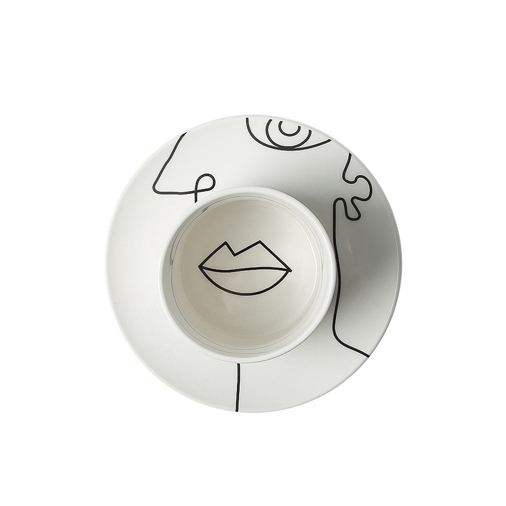 Lyv Cup & Saucer - White & Black FA-D22003B