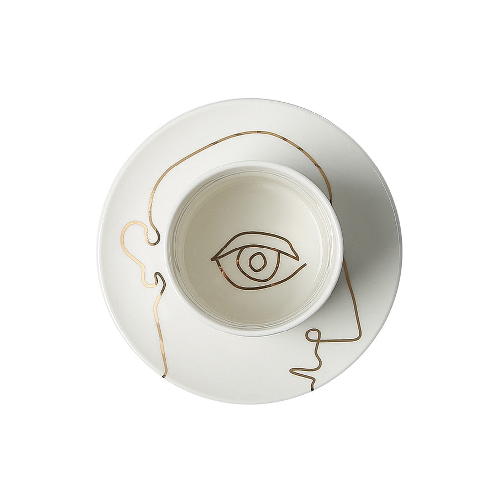 Lucian Cup & Saucer - White & Gold FA-D22004A