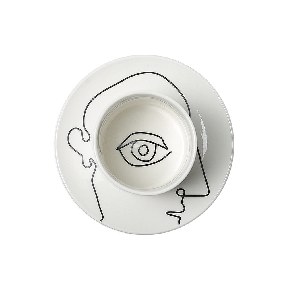 Lucian Cup & Saucer - White & Black FA-D22004B