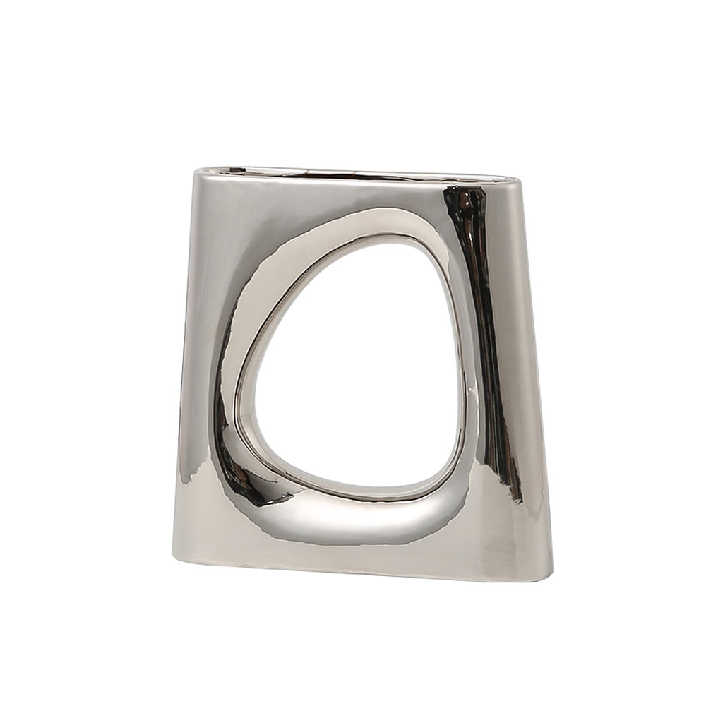 Silver Ceramic Vase - Wide FA-D22070B