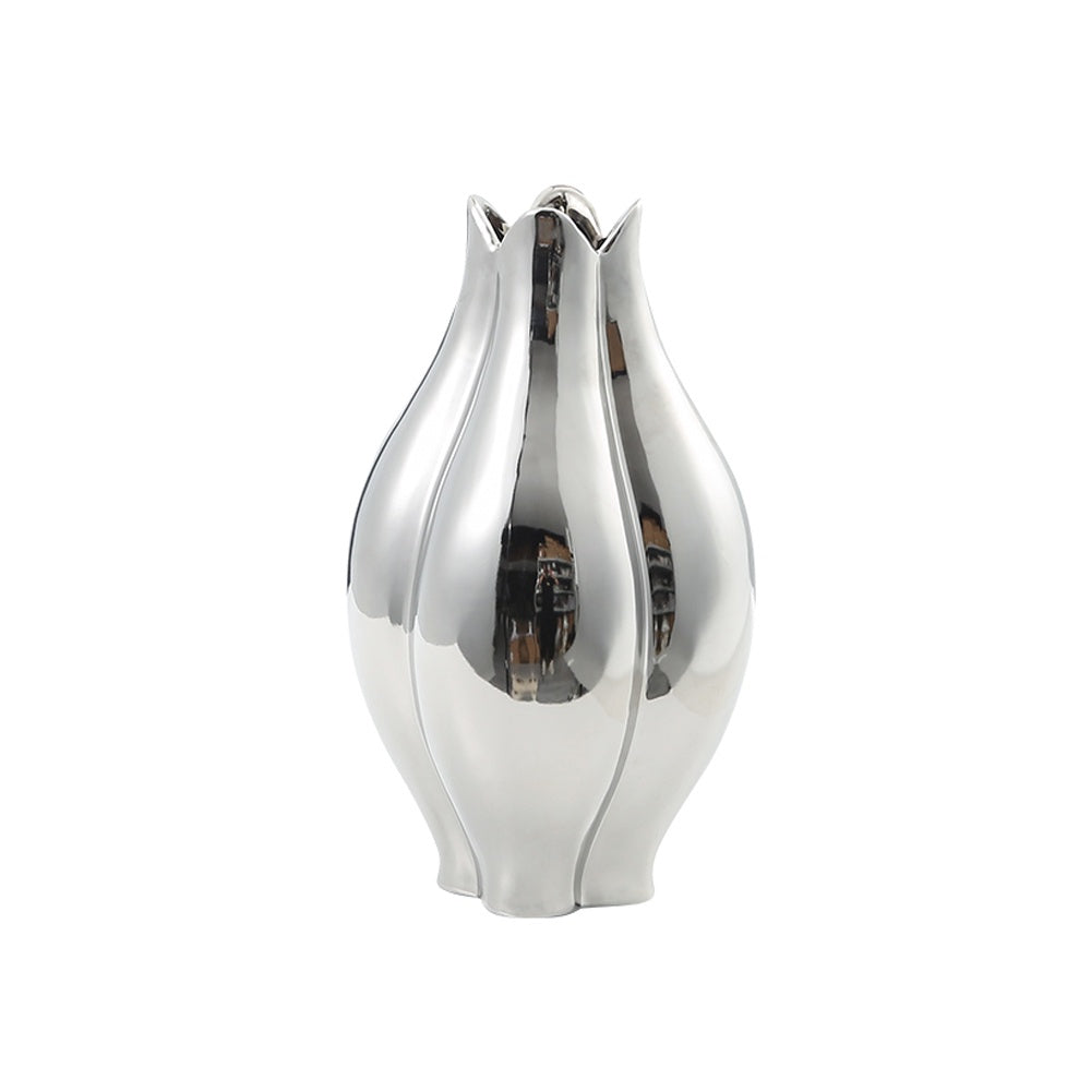 Silver Ceramic Petal Vase FA-D22071