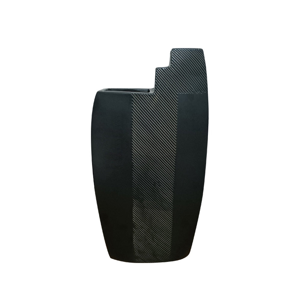 Black Ceramic Geometric Vase FA-D22085