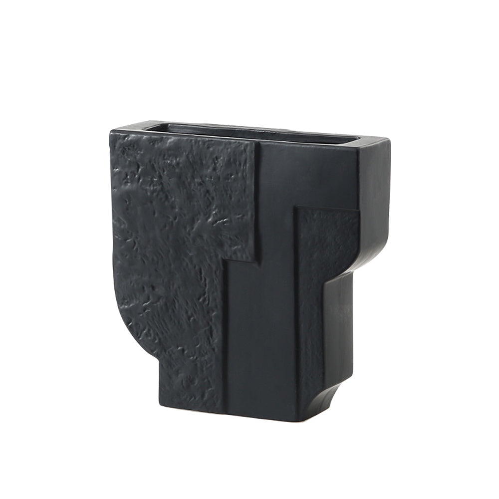 Black Ceramic Polygonal Vase FA-D22086