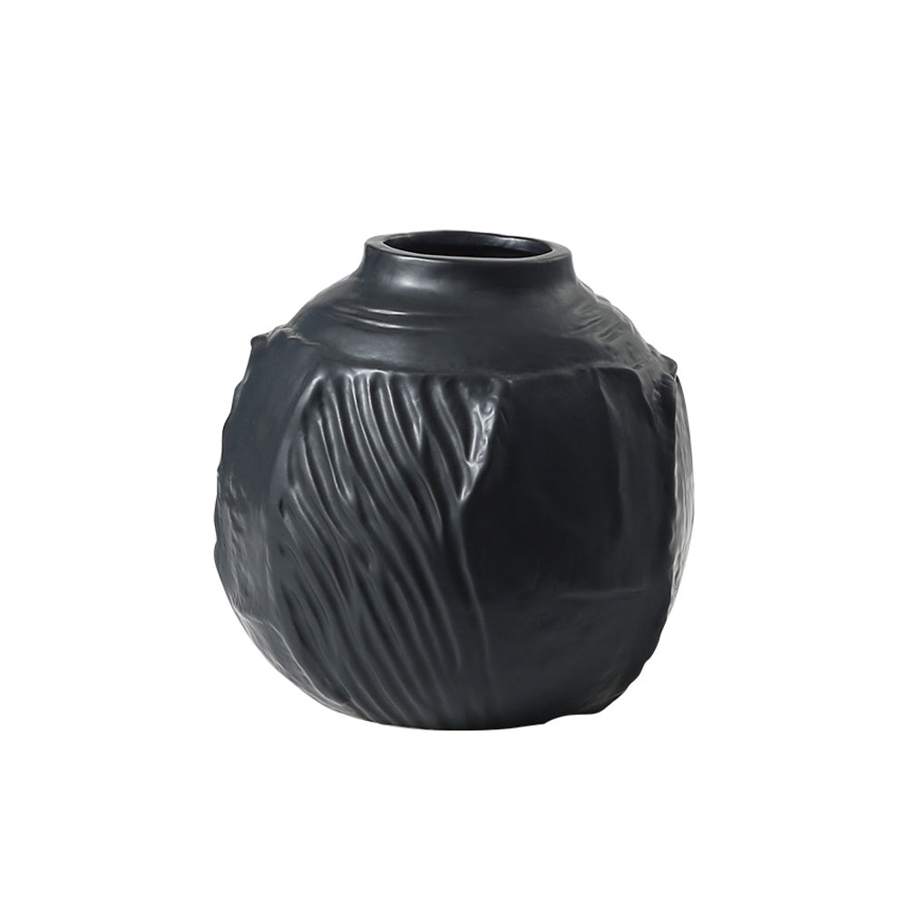 Black Ceramic Round Vase FA-D22087