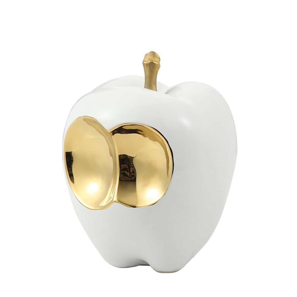 White & Gold Ceramic Apple FA-D22105A