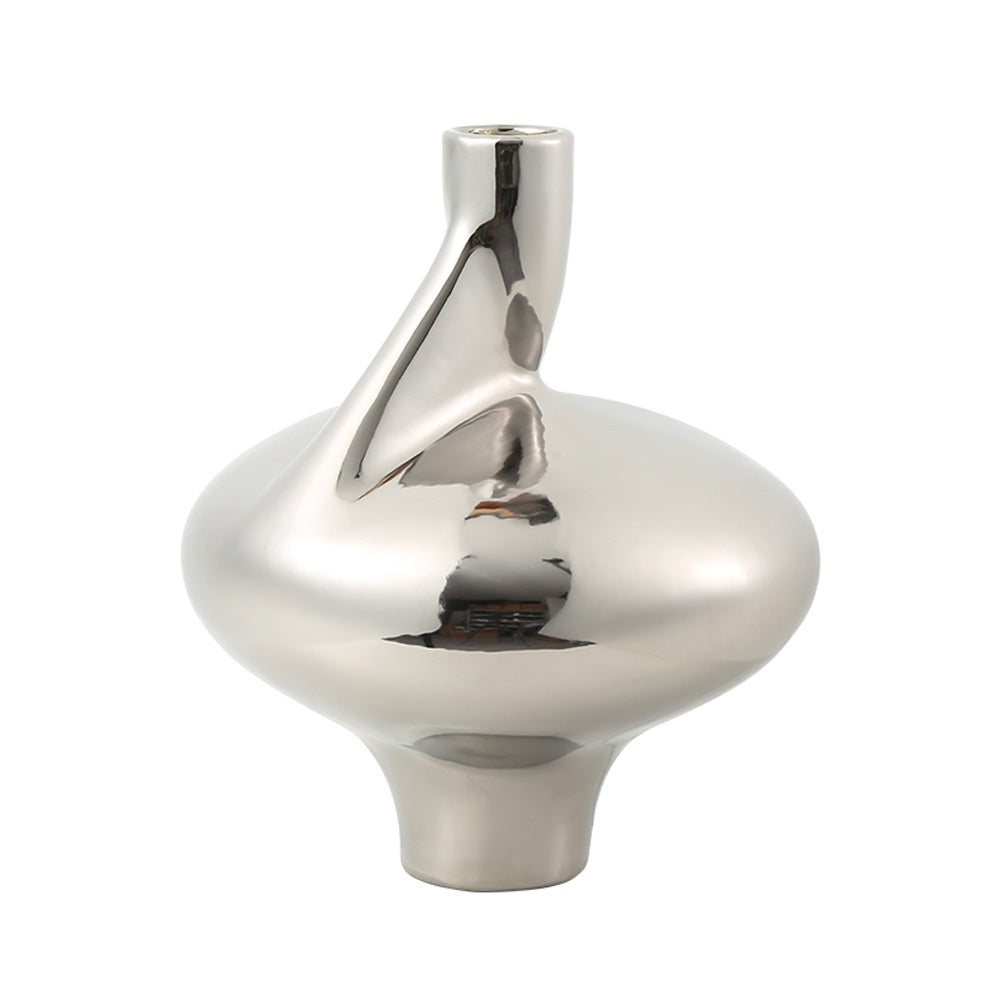 Chrome Finish Ceramic Vase FA-D22118A