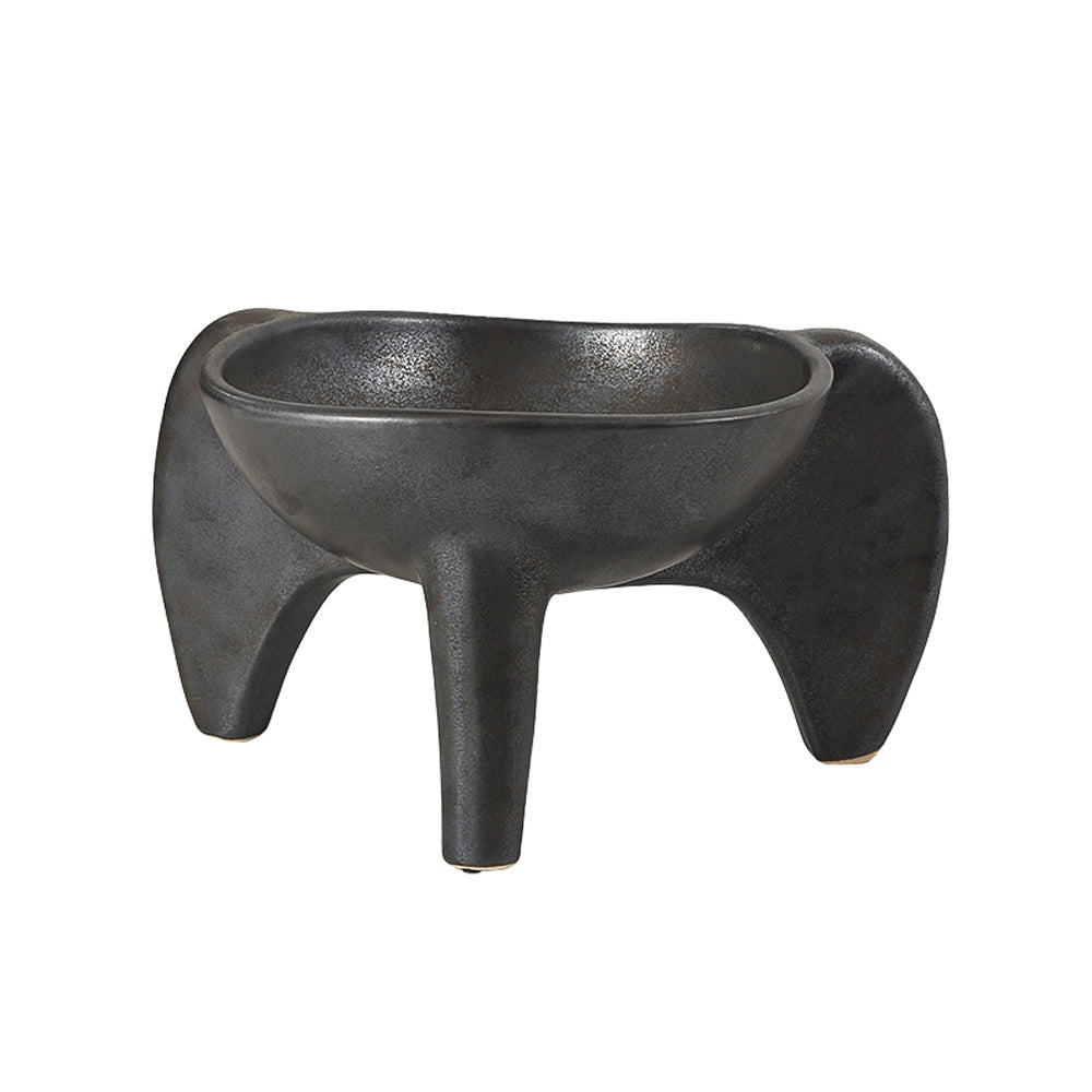 Black Cermic Textured Bowl FA-D22145