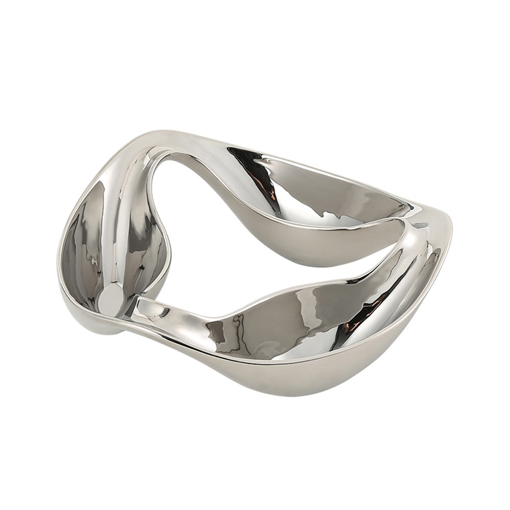 Chrome look Ceramic Decorative Plate FA-D22148