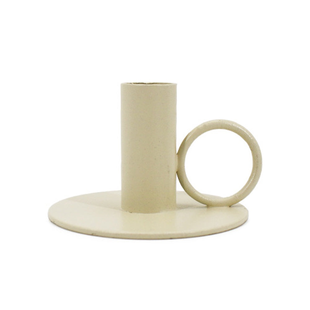 Beige Iron Candleholder FB-078-W