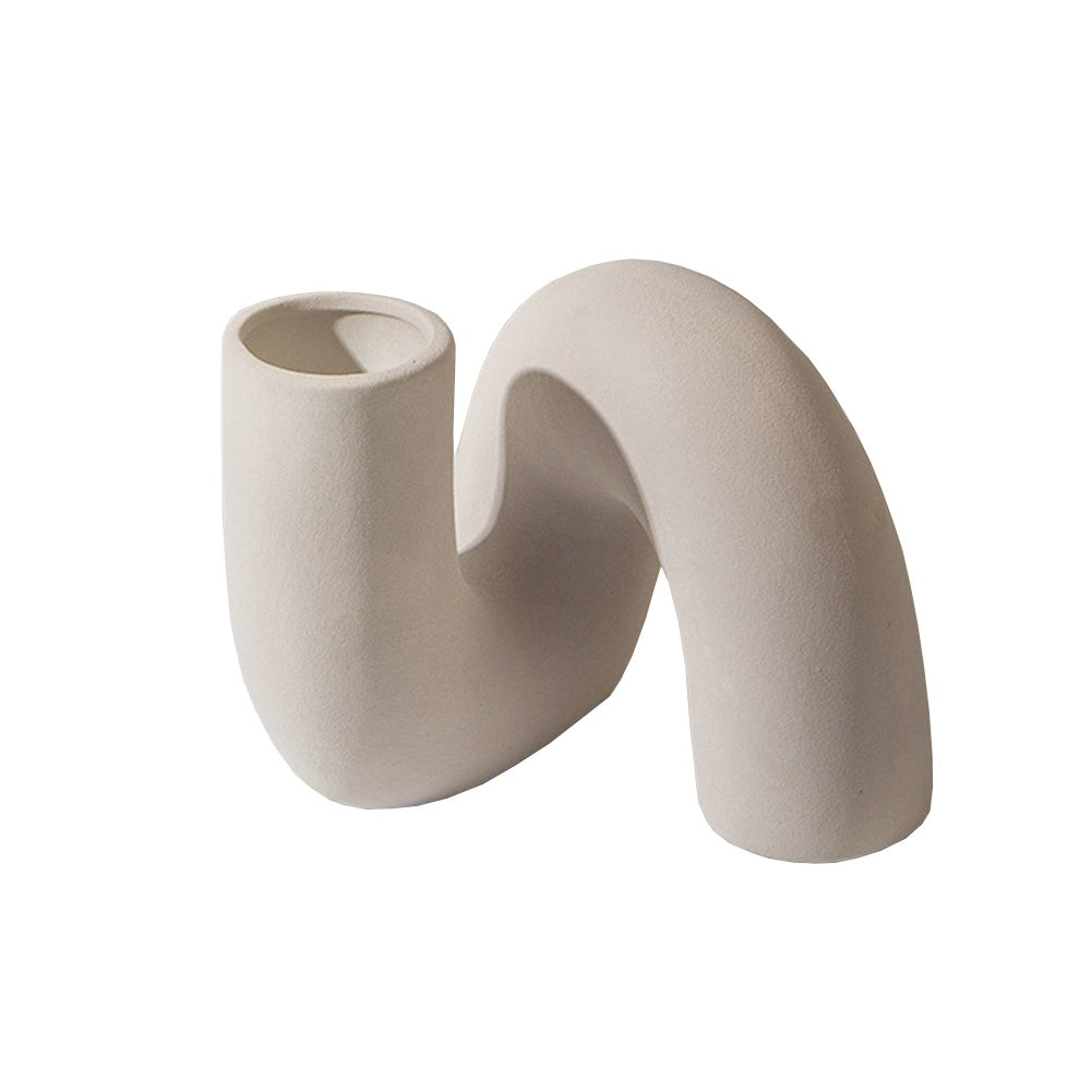 Light Beige Ceramic Twist Vase FB-093-BG