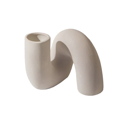 Light Beige Ceramic Twist Vase FB-093-BG