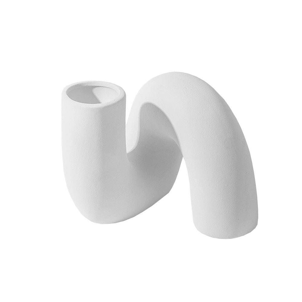 White Ceramic Twist Vase FB-093-W