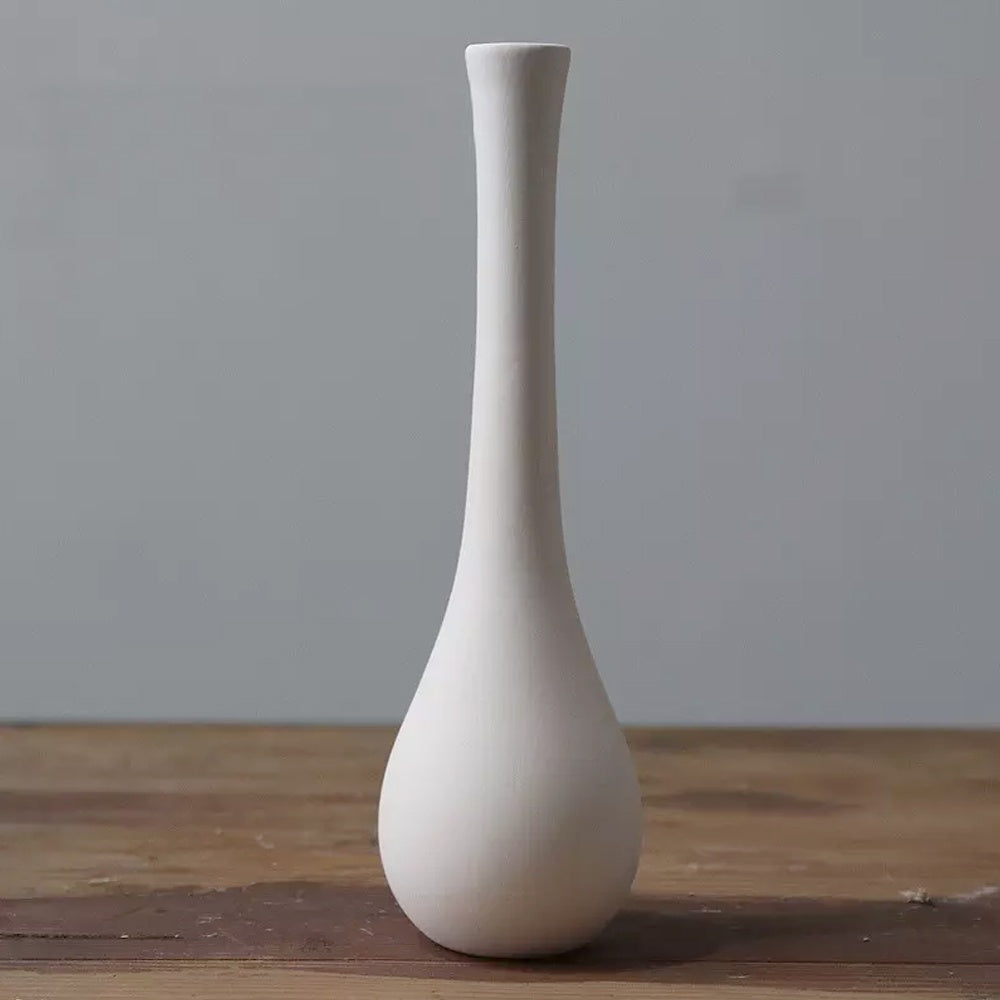 White Ceramic Bud Vase FB-097-J