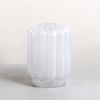 White Glass Ribbed Vase FB-105-W