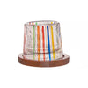 Colorful Glass with Wooden Saucer  FB-106-C