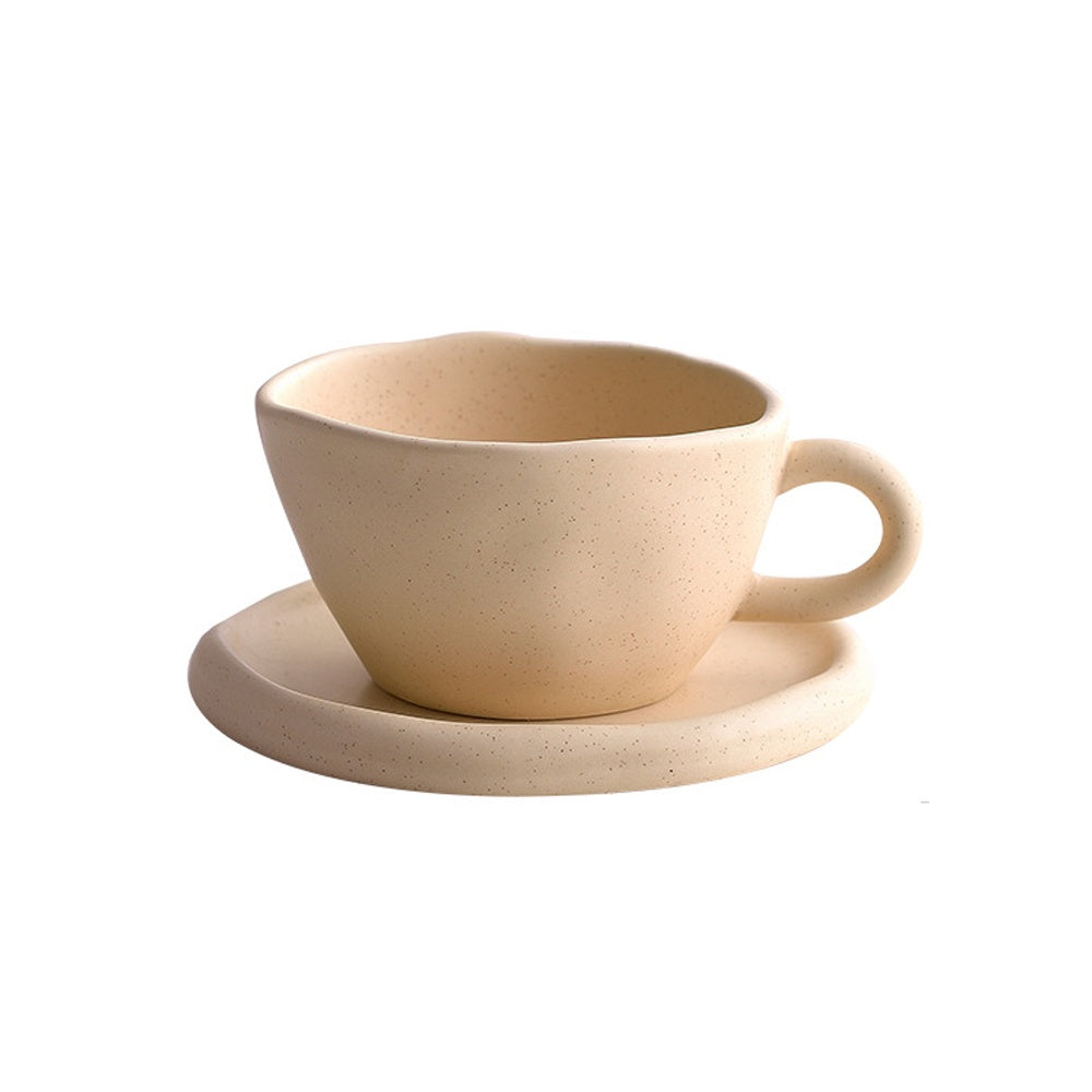 Beige Ceramic Cup & Saucer FB-108-BG
