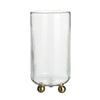 Glass Ribbed Bud Vase with Gold Feet FB-109