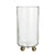 Glass Ribbed Bud Vase with Gold Feet FB-109