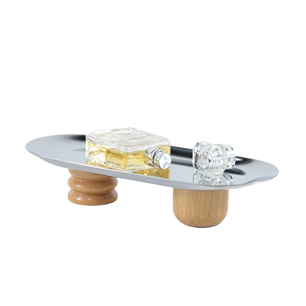 Metal & Wooden Pedestal Tray - Oval FB-113-OV