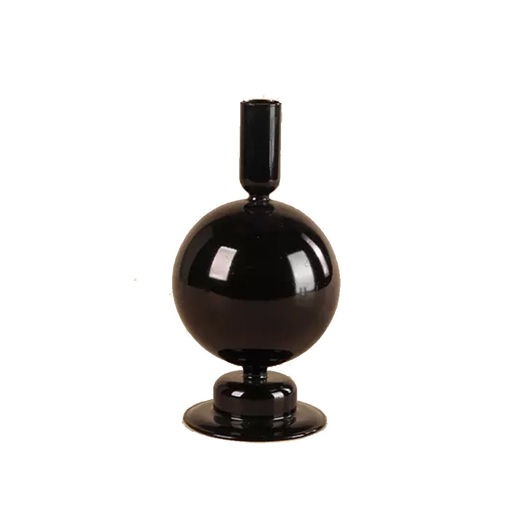 Black Glass Candleholder FB-116-B