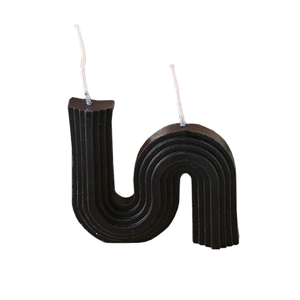 Black 'S' Shaped candle with Double Wick FB-117-BK