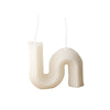 White 'S' Shaped candle with Double Wick FB-117-W