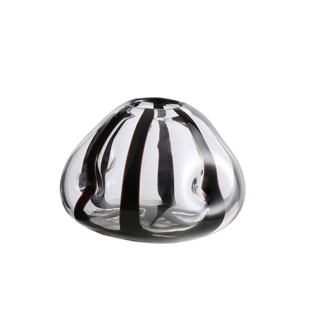 Glass Vase with Black Stripe Detail FB-E22001B