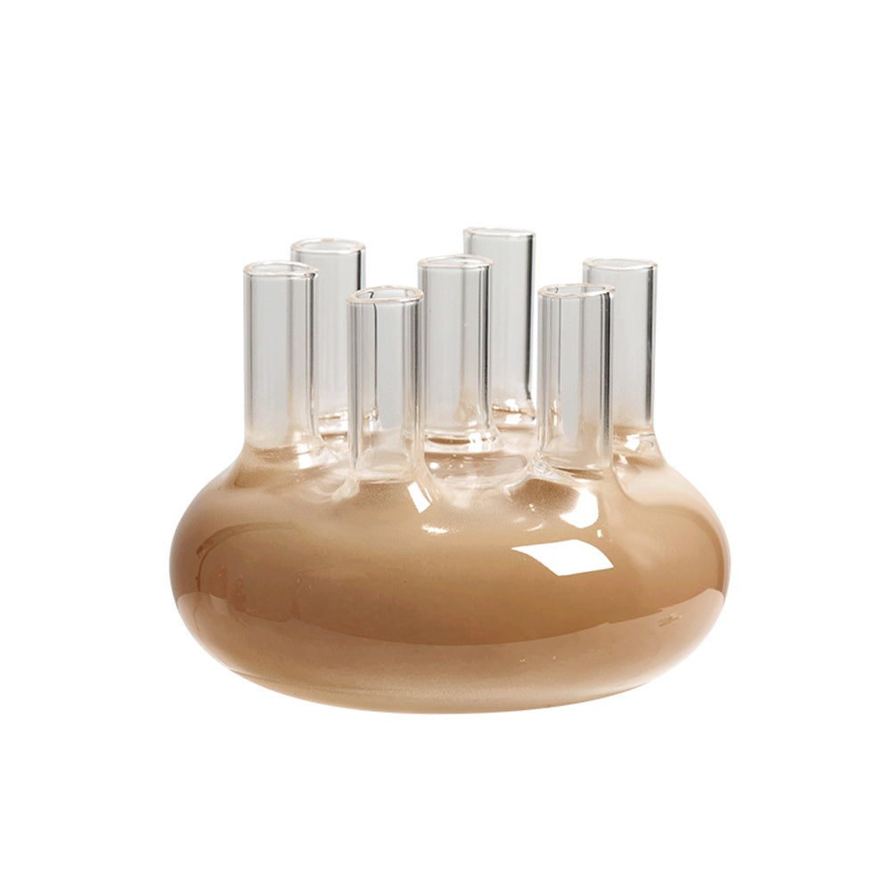 Dark Beige Glass Bud Vase FB-E23010