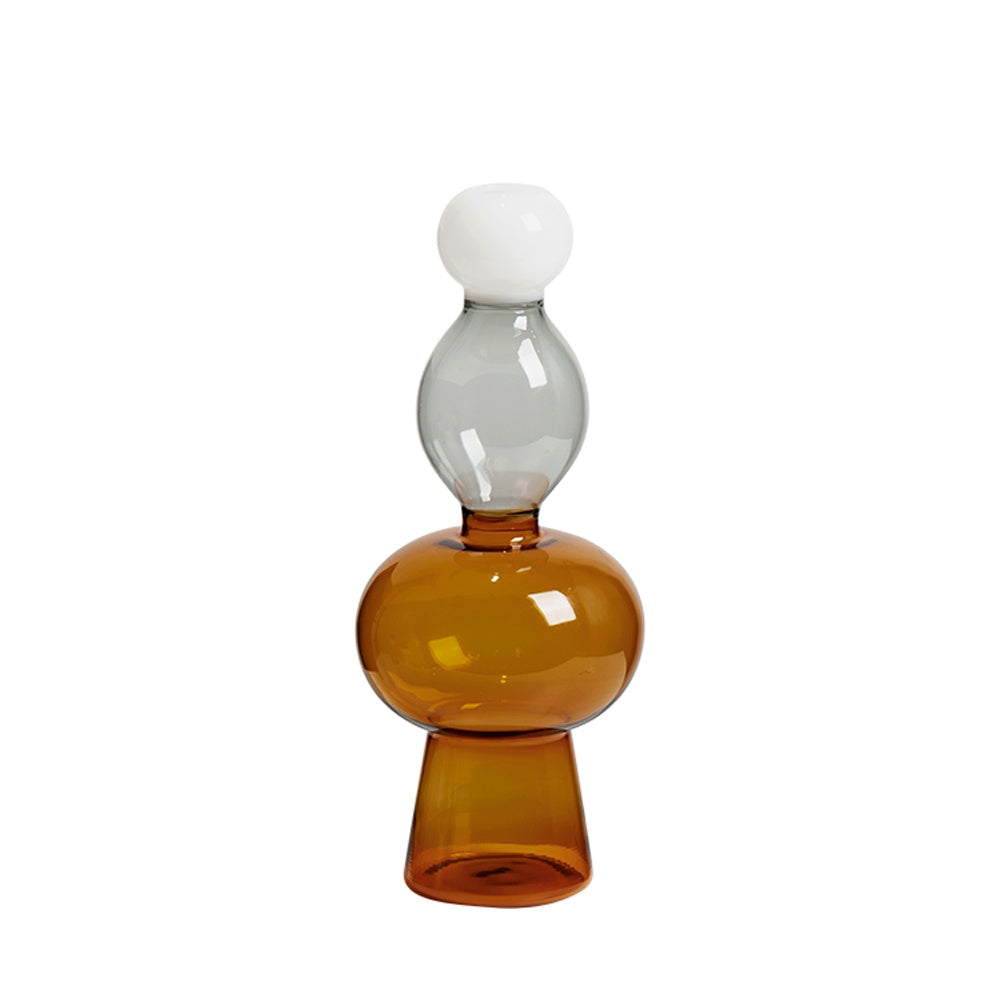 Amber, White & Smoke Glass Vase FB-E23014